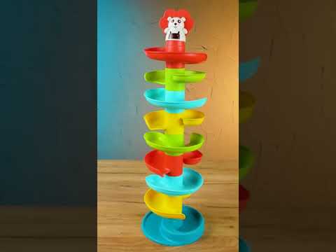 Дитяча розвиваюча гра з кульками 6 м'ячиків з гримлячими елементами прорізувач левеня для малюків 1+ в коробці, видео 1