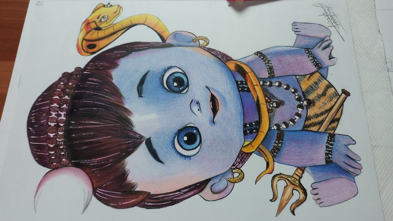 sketch of baby shiva - YouTube