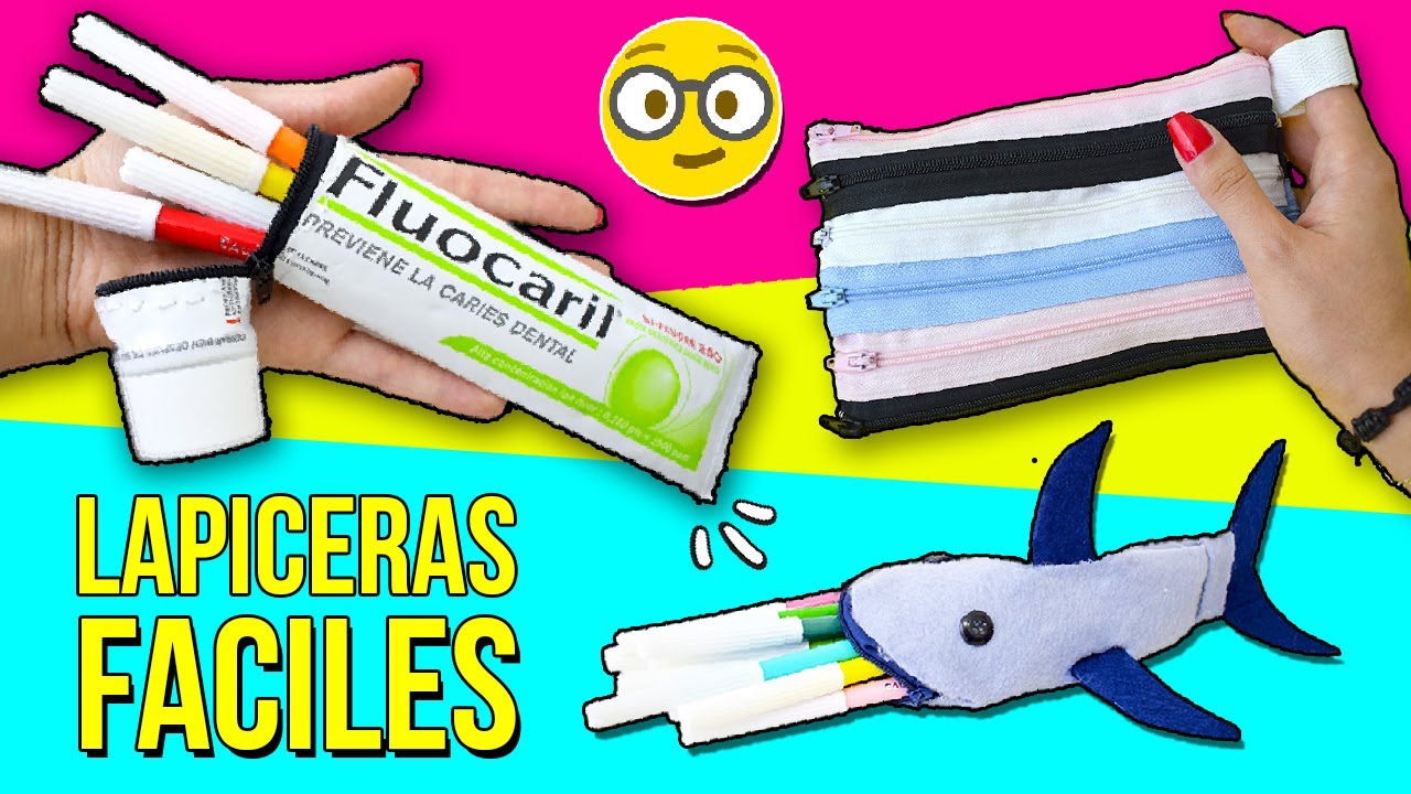 4 ESTUCHES CASEROS Súper Faciles para el A CLASES con Reciclaje - YouTube