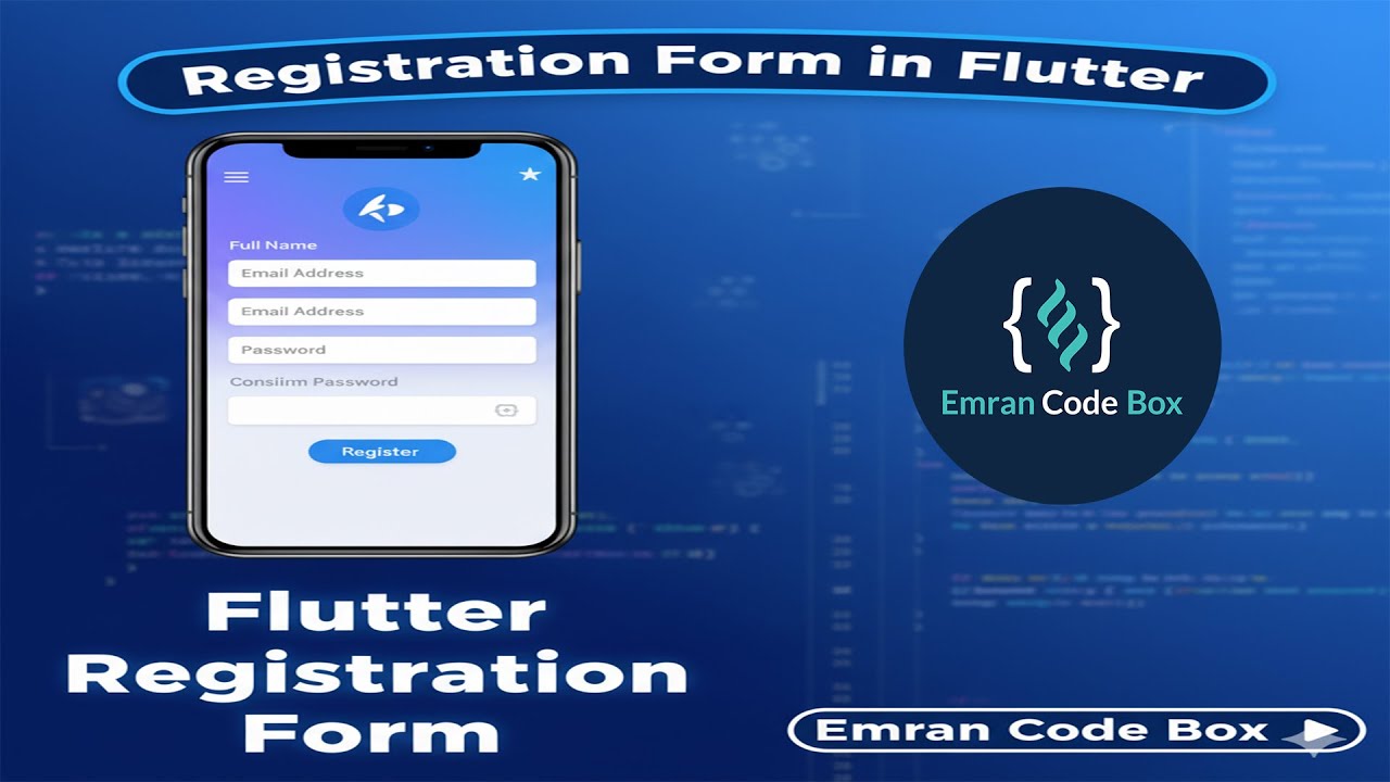 Registration Form in Flutter | Flutter Registration Form | Emran Code ...