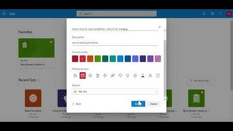 Microsoft Lists - create a list using an existing list