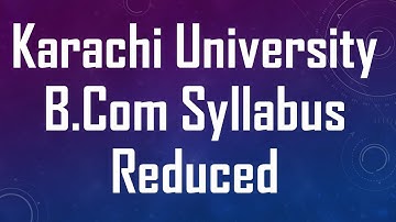 Karachi University B.Com Syllabus Reduced