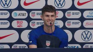 USMNT players Tim Weah and Christian Pulisic press conference prior to their game vs  Netherlands in