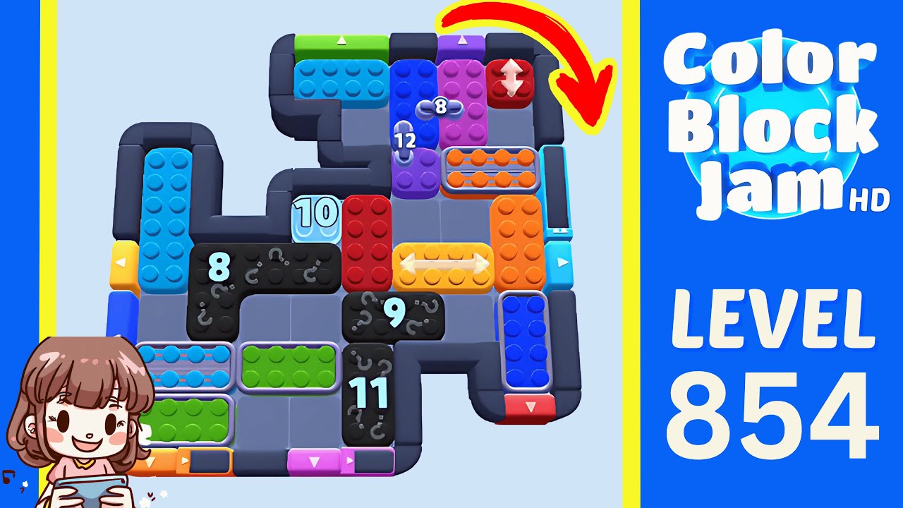 Color Block Jam Level 854 Solution Walkthrough