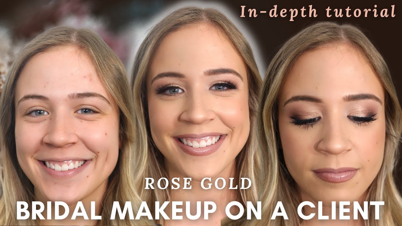 ROSE GOLD BRIDAL MAKEUP ON A CLIENT: In-depth tutorial!