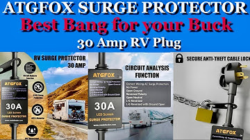 ATGFOX RV Surge Protector 30 Amp, RV Circuit Analyzer, 30 Amp RV Power Surge Protector LED Screen