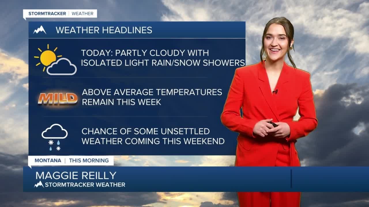 Above average temperatures this work week with unsettled weather in the ...