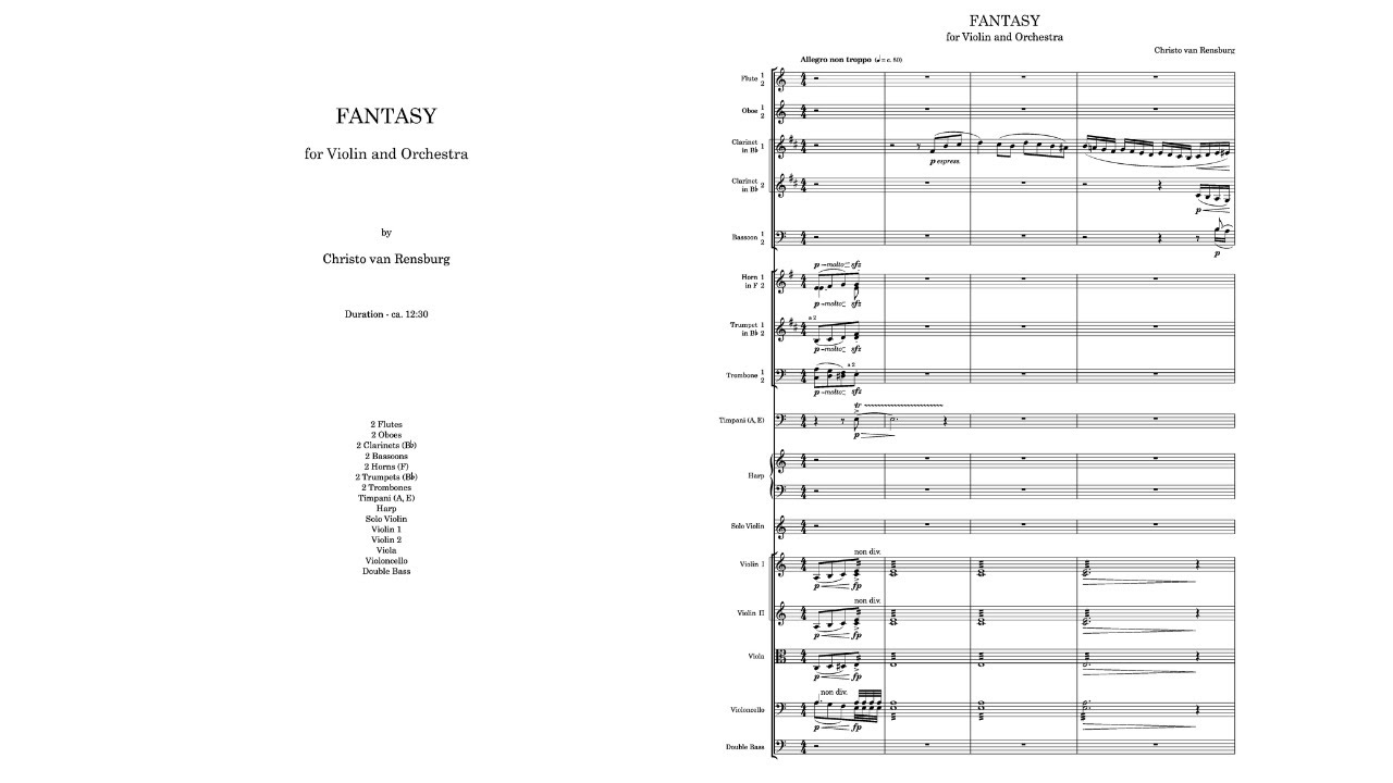 FANTASY for Violin and Orchestra (Original Composition)