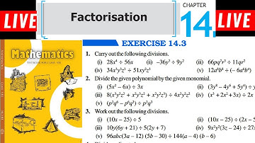 Basic | Ch 14 Factorisation | Ex 14.3 With Basic | Class 8 Maths | RBSE CBSE NCERT
