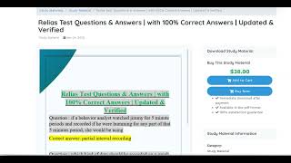 Relias Test Questions & Answers