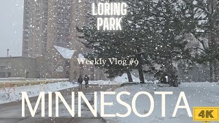 Loring Park Minneapolis | Snow Day [4K] ( march 26, 2024 ) #snow