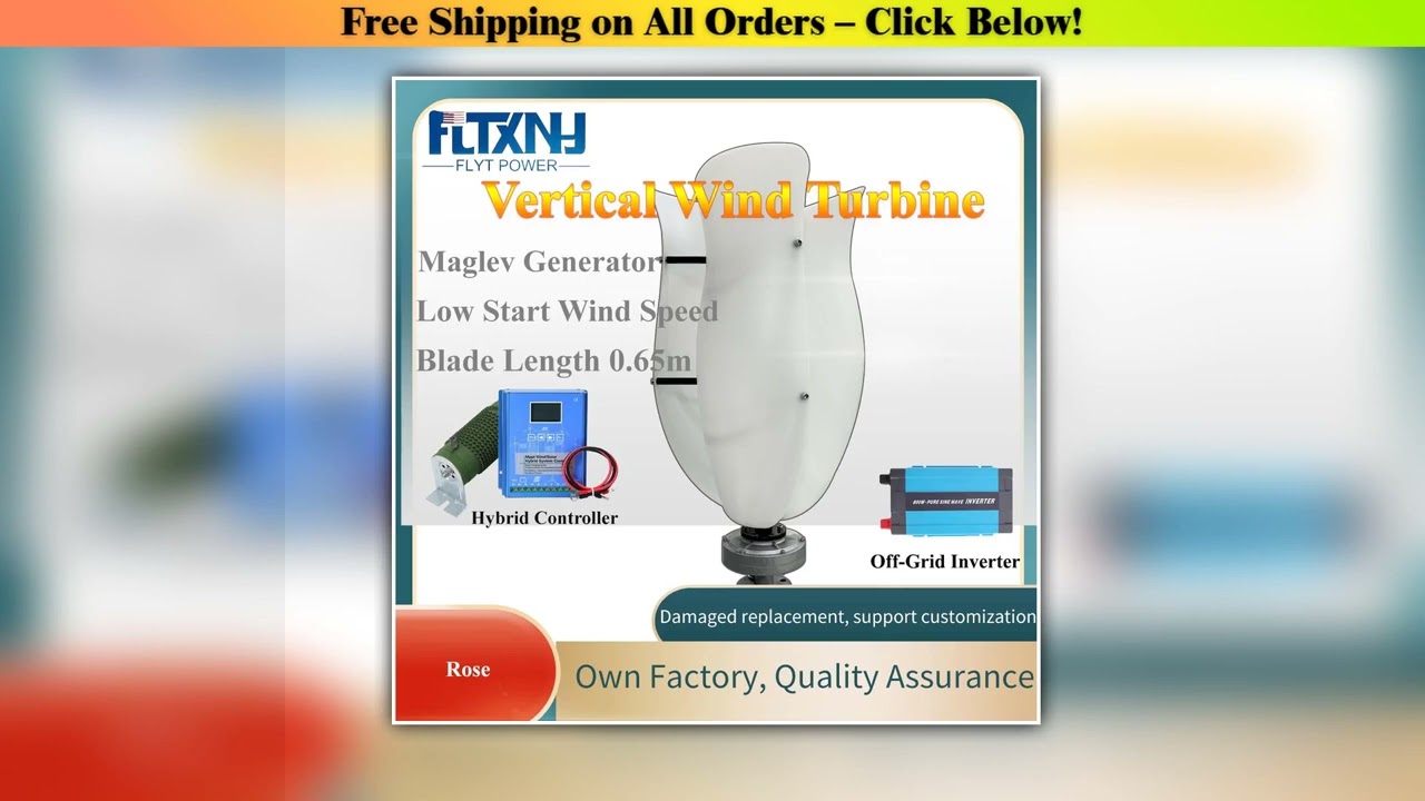 Free Energy Low Noise 3KW 4KW 24V 48V 96V 120V Vertical Wind Turbine Generator With Drum Off Grid