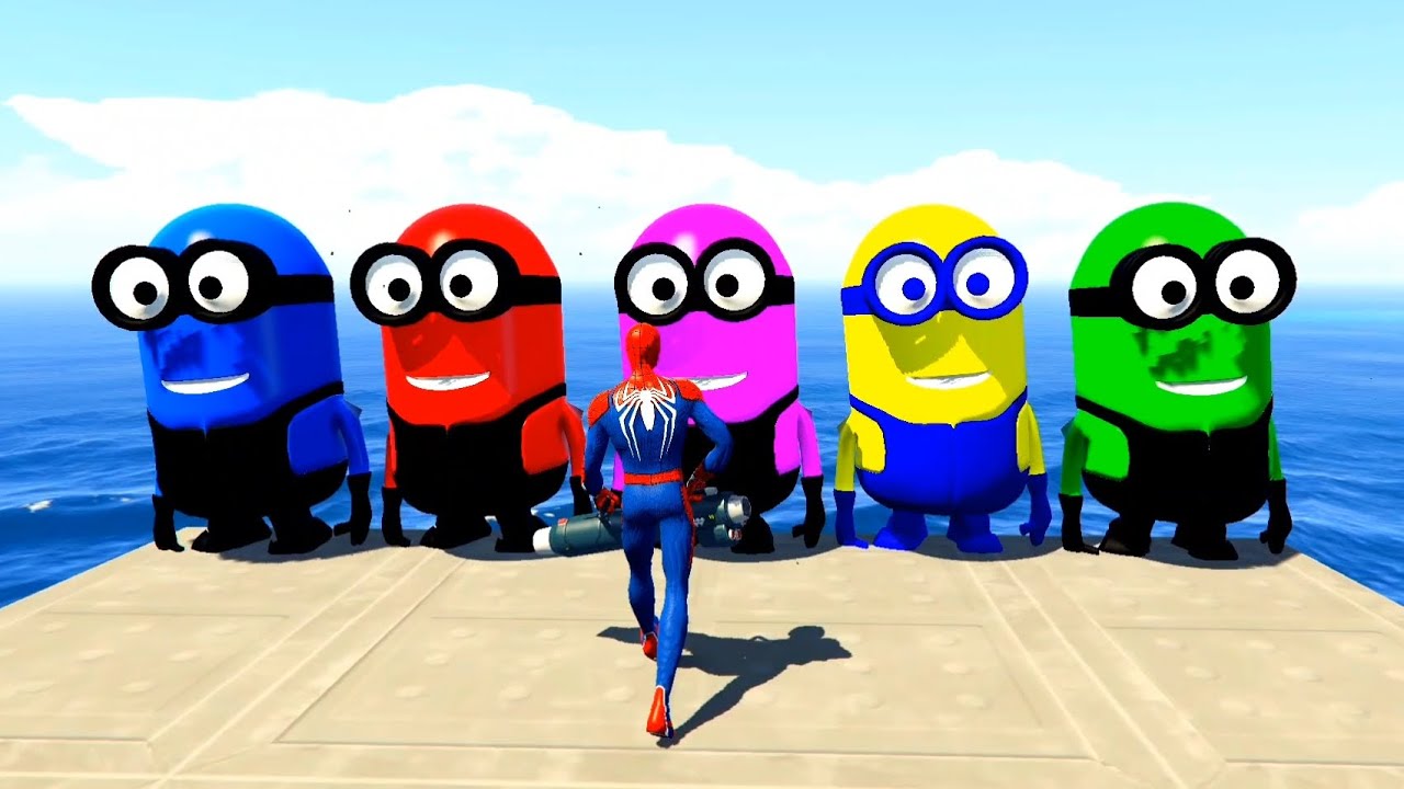 Spider-Man vs Minions 😱 | GTA 5 Funniest Ragdoll Fails! ep- 5