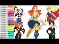 DC Super Hero Girls Coloring Book Compilation Poison Ivy Harley Quinn Supergirl Wonderwoam Batgirl