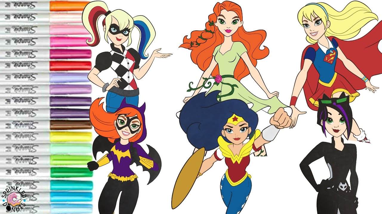 DC Super Hero Girls Coloring Book Compilation Poison Ivy Harley Quinn Supergirl Wonderwoam Batgirl