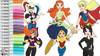 DC Super Hero Girls Coloring Book Compilation Poison Ivy Harley Quinn Supergirl Wonderwoam Batgirl