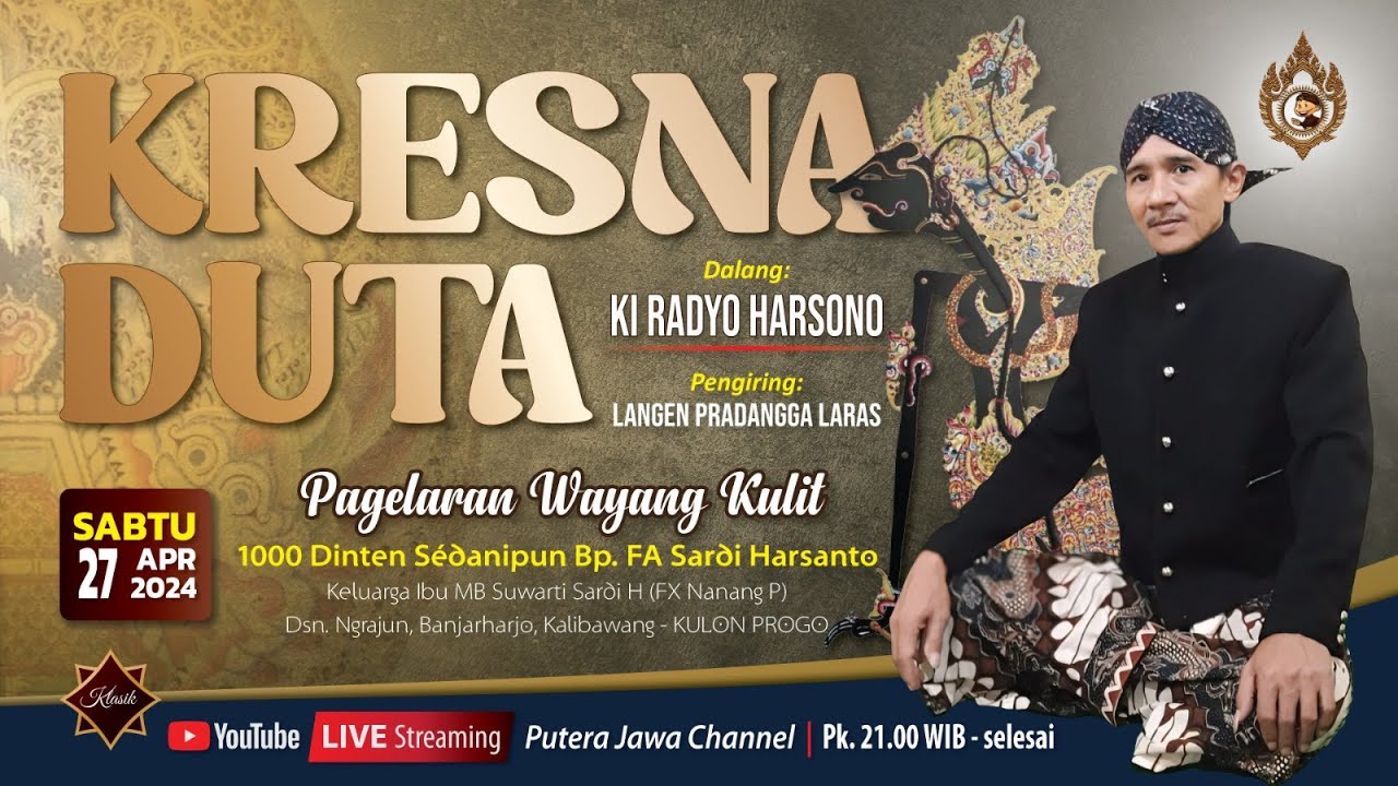 🔴 LIVE WAYANG KULIT DALANG KI RADYO HARSONO // LAKON KRESNA DUTA