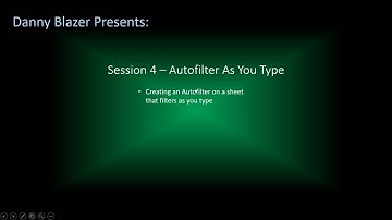 Excel VBA Session 4.0 - Autofilter
