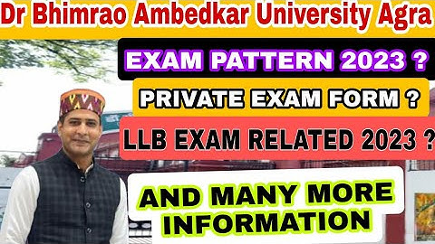 Agra university Latest update 2023||Exam pattern update||Latest Update||dbrau private form update