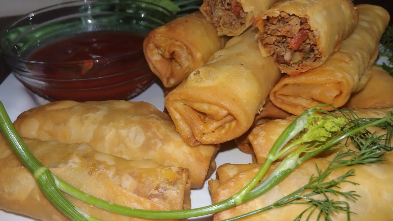 Qeema Rool How To Make Keema Spring Roll |Iftar Keema Roll |Crispy keema spring ...
