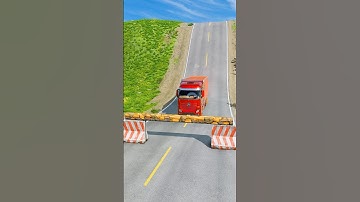 School bus & truck vs log #beamngdrive #car#truck#beamng