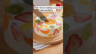 ​POV: You’re making a cozy fruit yogurt pudding ✨🍓 #shorts #aestheticbaking