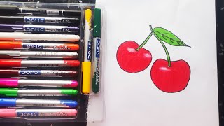Cherry Drawing || How to Draw Cherry || Step by Step 