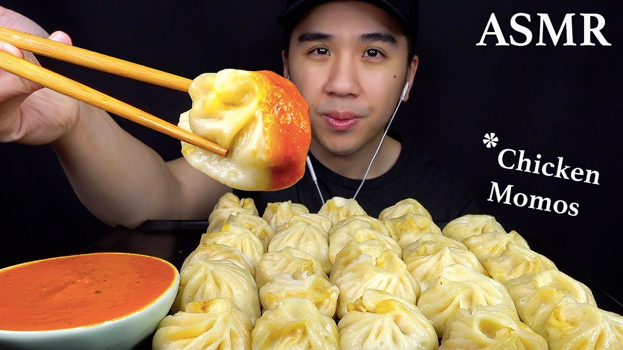 ASMR SPICY MOMO DUMPLINGS MUKBANG (No Talking) EATING SOUNDS | BUN ASMR