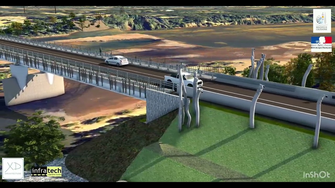 Présentation de construction d’un nouveau pont sur la rivière de La Tontouta.