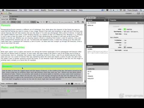 Dreamweaver CC Tutorial  Getting Started with CSS  Using the Code Navigator