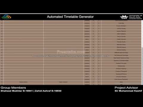 DEMO of - automatic timetable generator (B-16941 , B-16930)