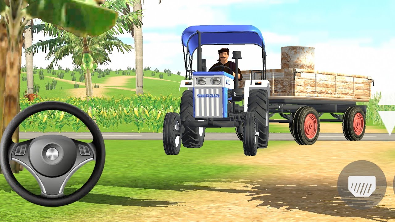 Indian tractor simulator 3d gameplay // tractor wala game video // Android gameplay malayalam