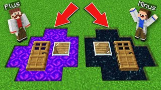 What Inside Nether Portal House Vs End Portal House In Minecraft ? Plus Minus Portal House