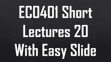 ECO401 Short Lecture 20