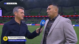 Wellington Phoenix Coach Giancarlo Italiano spoke to Zappas - MVCvWEL