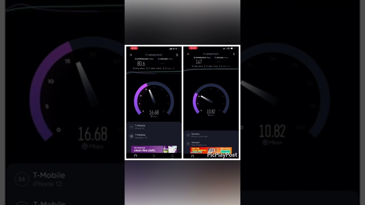 Verizon LTE vs T-Mobile 5G