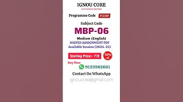 MBP 06 Solved Assignment PDF 2024-25 in English, PGDBP program MBP-06 Solved assignments