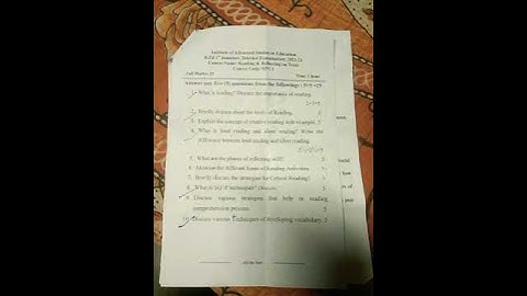 Bed 1st sem. Subject:Reading and Reflecting on Texts(EPC1)#Bed#Exam#Bed education#Bed suggestion