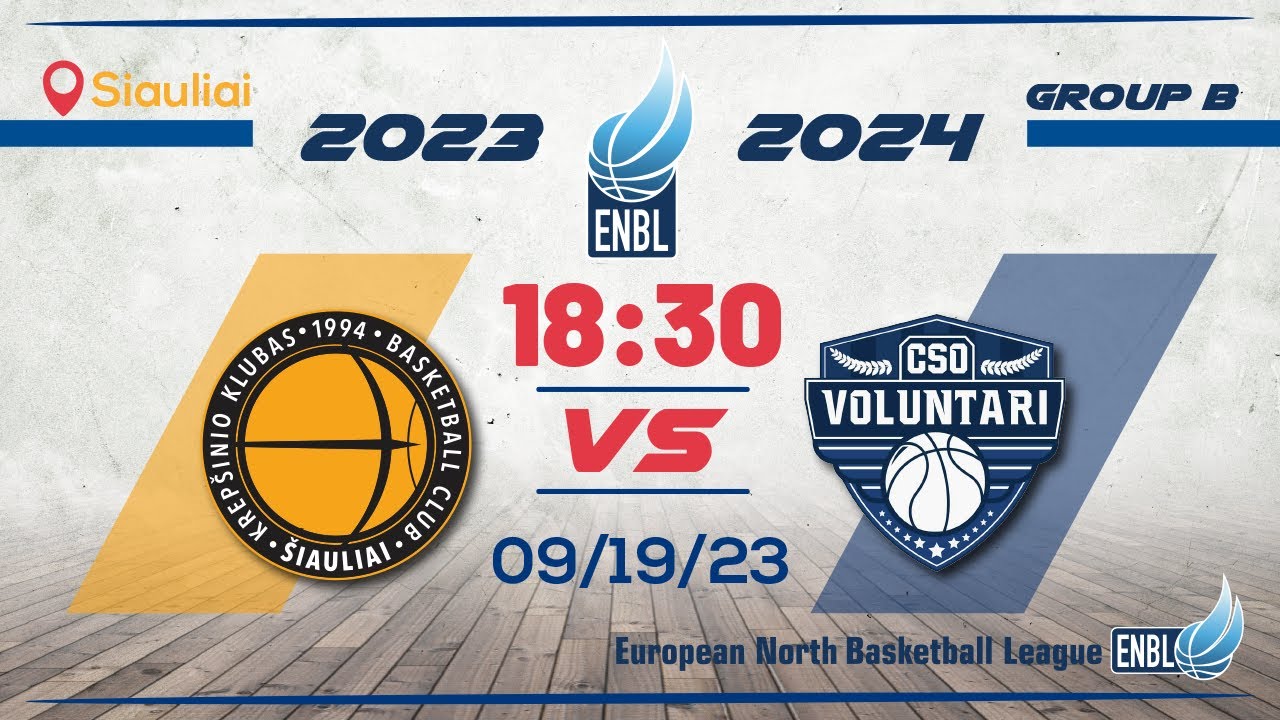 BC Siauliai v CSO VOLUNTARI Sep 18th ENBLeague 2023/24 YouTube