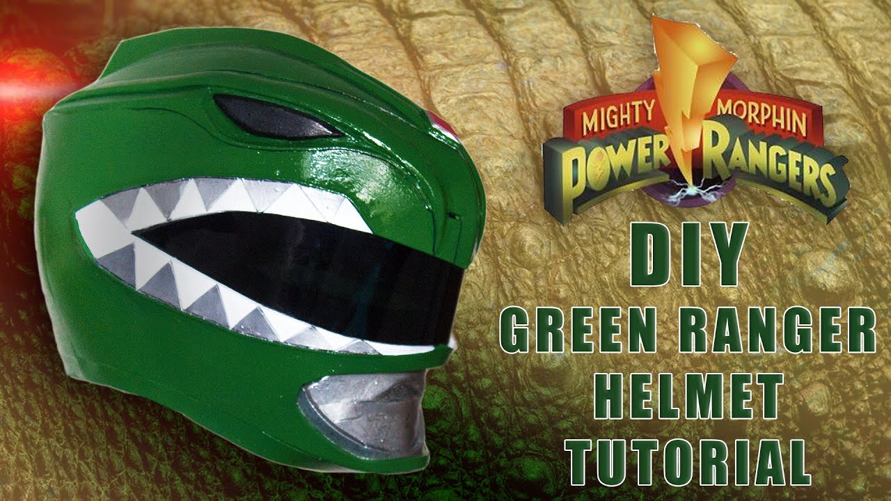 how-to-make-a-green-ranger-helmet-tutorial-power-rangers-diy-youtube
