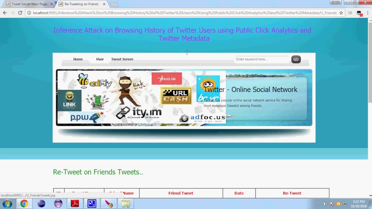 Inference Attack on Browsing History of Twitter Users using Public Click Analytics and Twitter