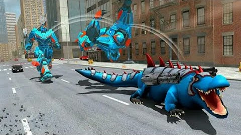 Futuristic Robot Transforming Crocodile City Battle || Cradley Creations || Android Gameplay