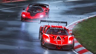 Download lagu Ferrari 488 Challenge EVO vs Ferrari FXX K EVO - Nordschleife Heavy Rain