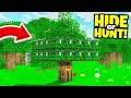 we made a CAMOUFLAGED Minecraft TREE base! (Hide Or Hunt #1)