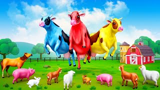 Magical Color Cows Heroes - Cows to Rescue Farm Animals from Wild Fox Attack | Funny Animals TV 2023