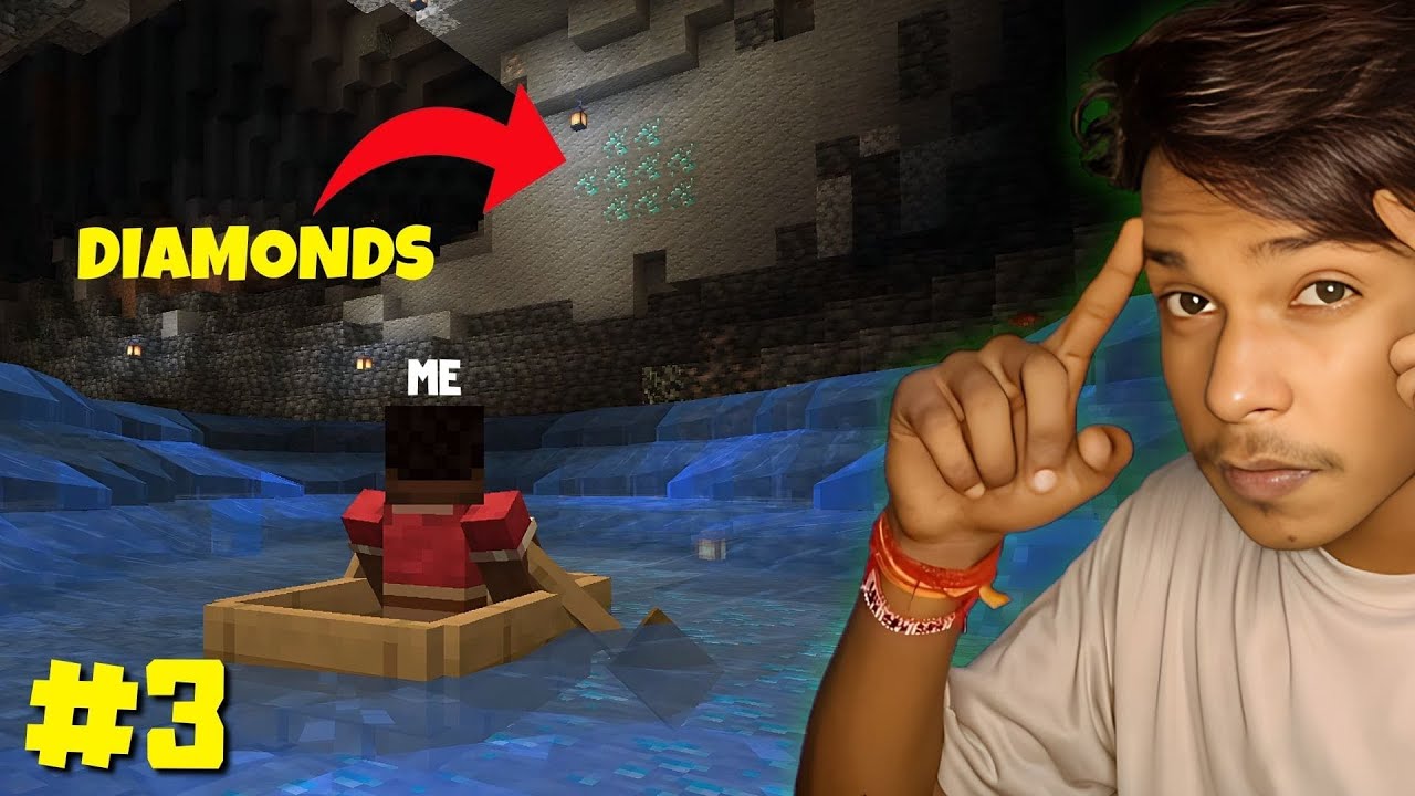 Mining DIAMONDS in my MINECRAFT WORLD for the FIRST TIME - YouTube