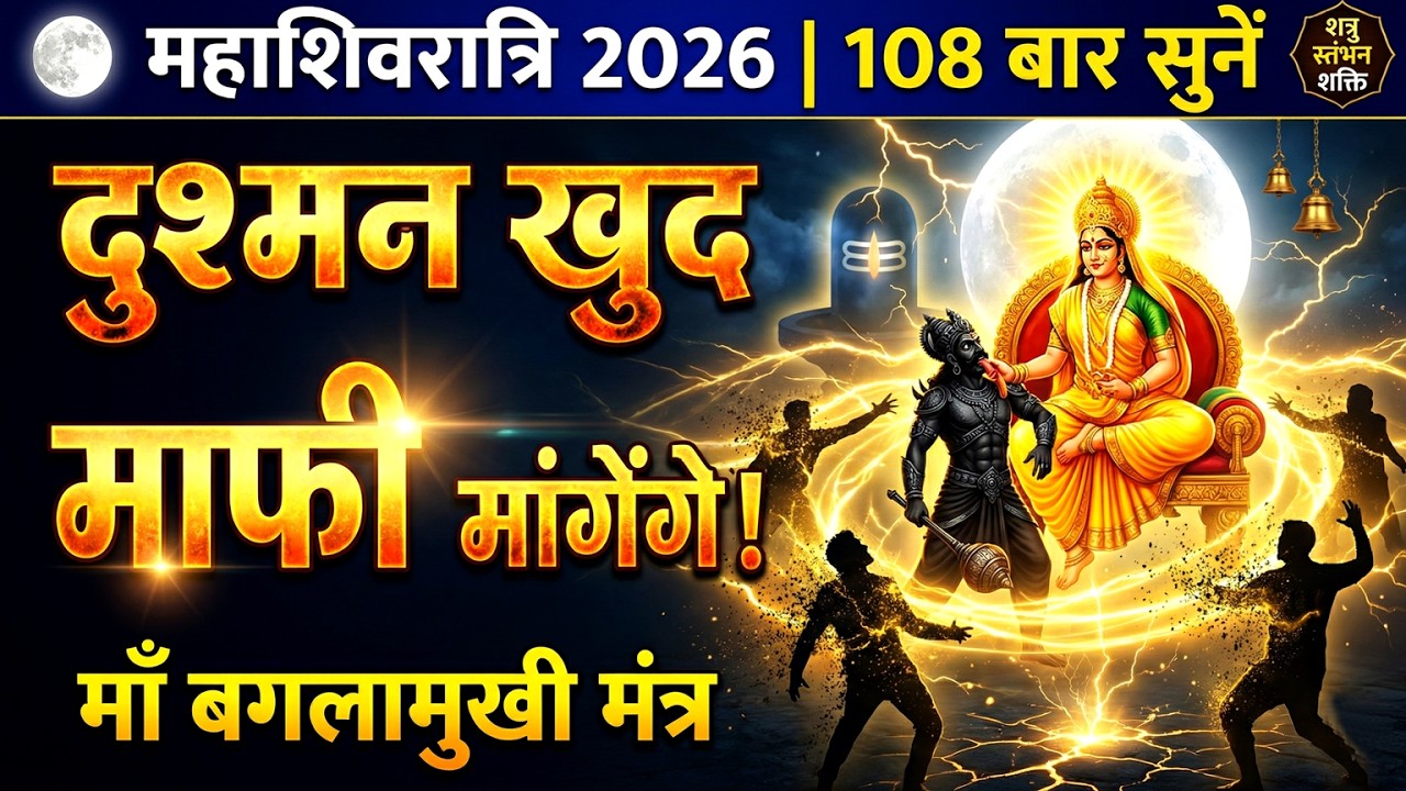 महाशिवरात्रि 2026: माँ बगलामुखी का यह मंत्र 108 बार सुन लें, दुश्मन खुद चलकर माफी मांगेंगे | Shiv
