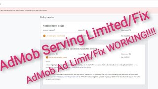 AdMob Ad Serving Has Been Limited / Fix Solution NEW-WORKING!!!