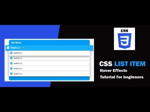 CSS List Item Hover Effects | Html CSS Tutorial For Beginners 2020 by itwatch
