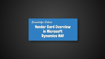Vendor Card Overview